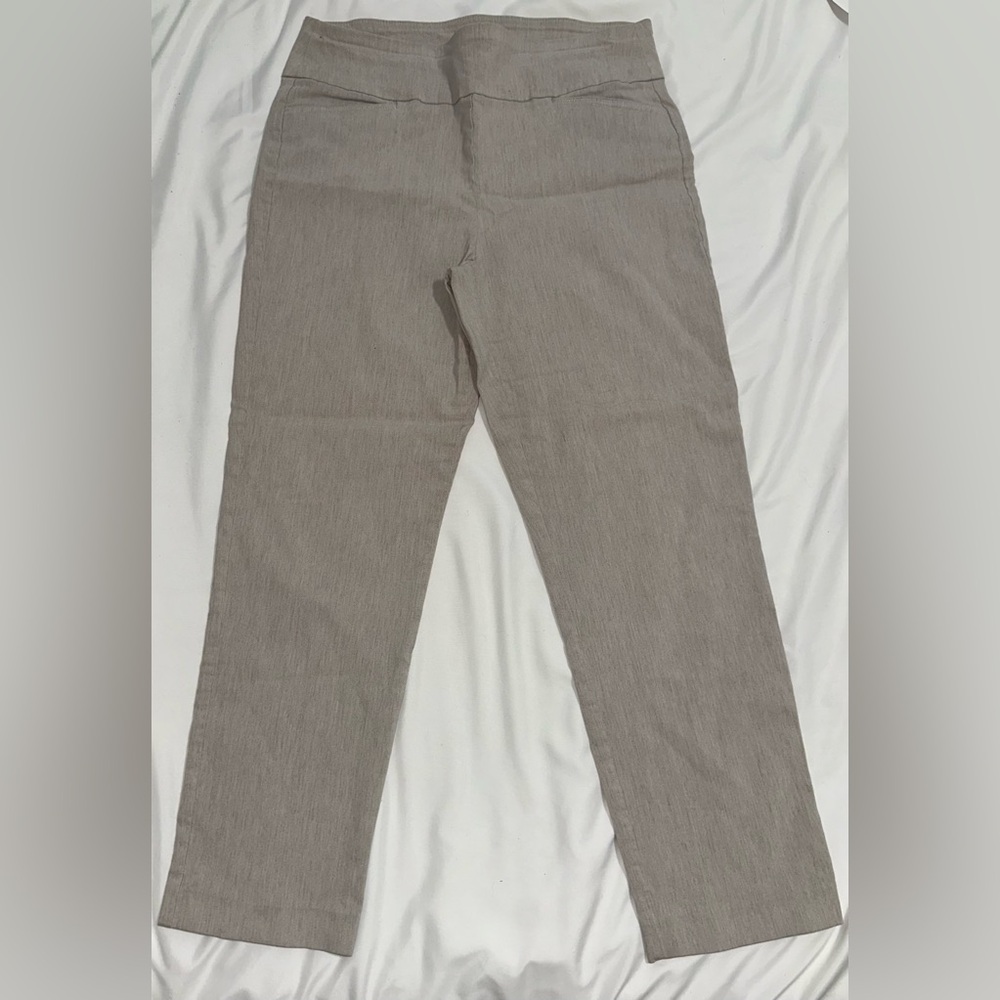 Attyre Women’s Stretch Crop Khaki Pants – Comfy Pull-On Waist